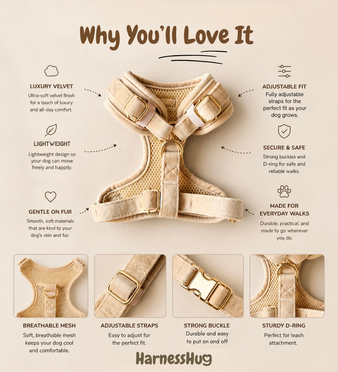 Velvet Harness-Beige