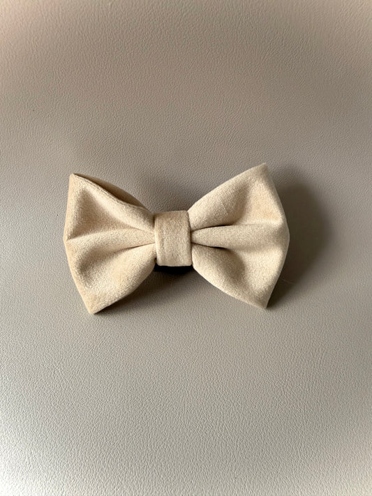 Velvet Bow tie-Beige
